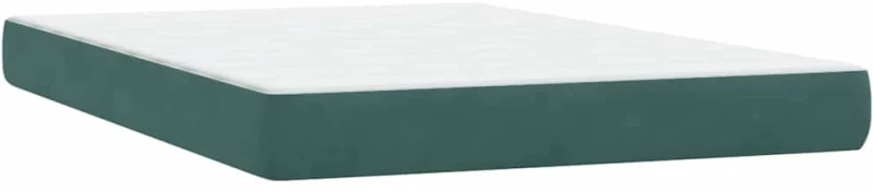 vidaXL Box Spring κρεβάτι με στρώμα σκούρο πράσινο 160x220cm Βελούδινο
