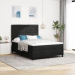 vidaXL Κρεβάτι με Βαλίτσα Μαύρο 160x200 εκ. Υφασμάτινο