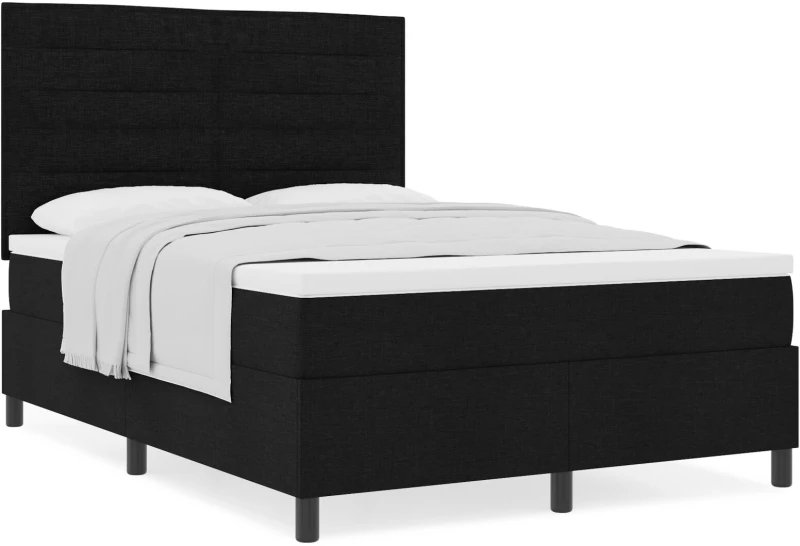 vidaXL Κρεβάτι με Βαλίτσα Μαύρο 160x200 εκ. Υφασμάτινο