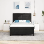 vidaXL Κρεβάτι με Βαλίτσα Μαύρο 160x200 εκ. Υφασμάτινο