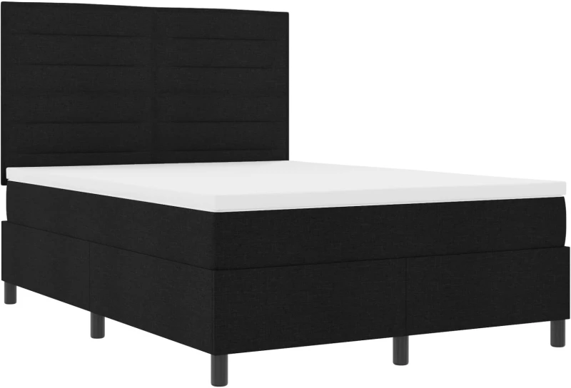 vidaXL Κρεβάτι με Βαλίτσα Μαύρο 160x200 εκ. Υφασμάτινο