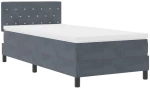 vidaXL Κρεβάτι Box Spring με Στρώμα Σκούρο Γκρι 100x200 εκ. Βελούδο