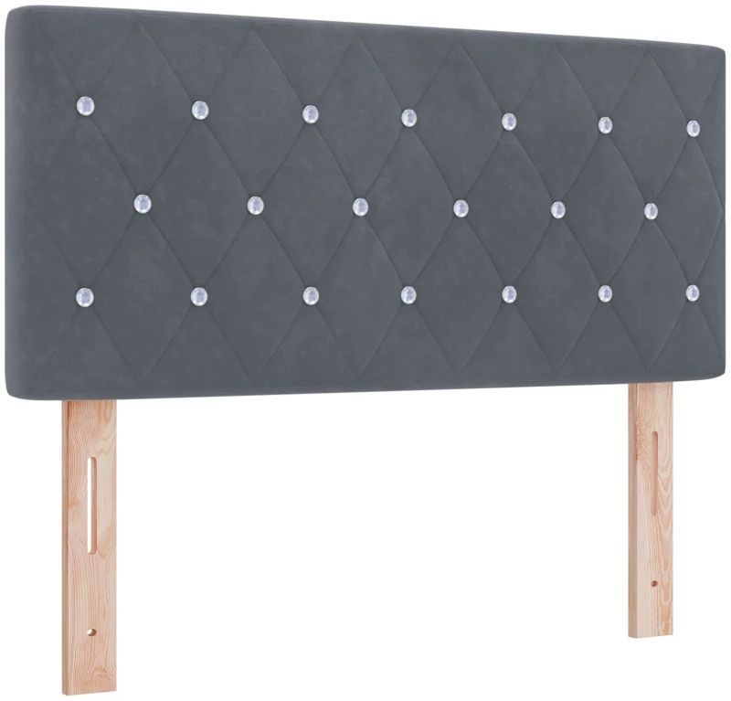 vidaXL Κρεβάτι Box Spring με Στρώμα Σκούρο Γκρι 100x200 εκ. Βελούδο