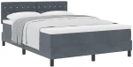 vidaXL Κρεβάτι Box Spring με Στρώμα Σκούρο Γκρι 140x190 εκ. Βελούδο