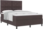 vidaXL Κρεβάτι με Στρώμα Καφέ 140x200 cm Υφασμάτινο