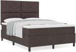 vidaXL Κρεβάτι με Στρώμα Καφέ 140x200 cm Υφασμάτινο