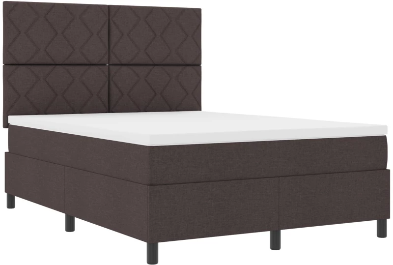 vidaXL Κρεβάτι με Στρώμα Καφέ 140x200 cm Υφασμάτινο