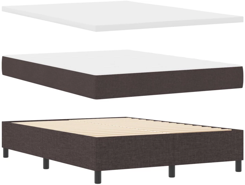 vidaXL Κρεβάτι με Στρώμα Καφέ 140x200 cm Υφασμάτινο