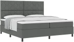 vidaXL Κρεβάτι Box Spring με Στρώμα Σκούρο Γκρι 200x200 εκ Ύφασμα