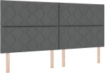 vidaXL Κρεβάτι Box Spring με Στρώμα Σκούρο Γκρι 200x200 εκ Ύφασμα