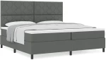 vidaXL Κρεβάτι Box Spring με Στρώμα Σκούρο Γκρι 200x200 εκ Ύφασμα