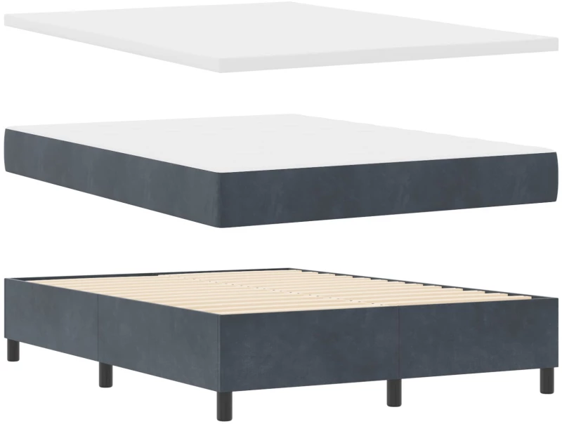 Κρεβάτι Box Spring με Στρώμα vidaXL Σκούρο Γκρι 160x200 εκ Βελούδο