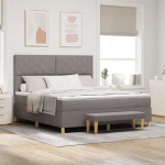 vidaXL Κρεβάτι Box Spring με Στρώμα & Πάγκο Ταμπά 180x200 εκ Ύφασμα