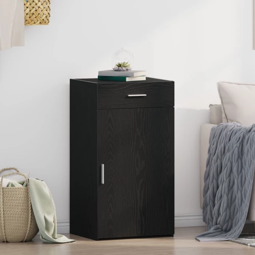 vidaXL Μπουφές Μαύρο Δρυς 30x42,5x93 εκ Επεξεργασμένο Ξύλο