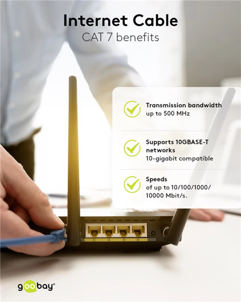 GOOBAY καλώδιο δικτύου 91603, CAT 7 S/FTP, copper, 500MHz, 2m, γκρι