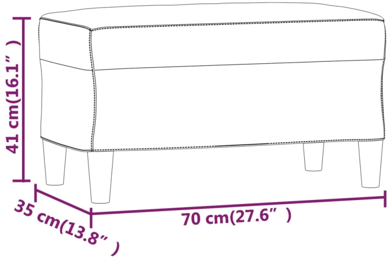 vidaXL Πάγκος Μαύρος 70 x 35 x 41 εκ. Υφασμάτινος