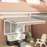 vidaXL Ανασυρόμενη Τέντα Μπεζ 300x250 cm, vidaXL Ύφασμα Αντικατάστασης για σκελετό 3x2.5 m Μπεζ