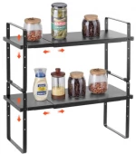 VEVOR 2 Tier Cabinet Organizer Shelf Counter Shelves Steel Storage Spice Rack
