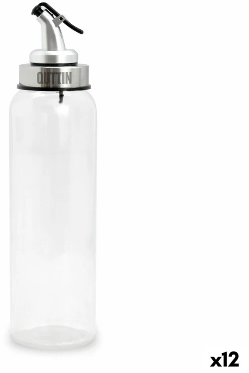 Λαδιέρα Quttin Διαφανές Ασημί Γυαλί 0,5 L 6 x 6 x 26 cm (12 Μονάδες)