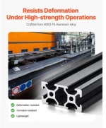 VEVOR 5PCS 39.4 in (1000 mm) T Slot 2040 Aluminum Extrusion Anodized Linear Rail