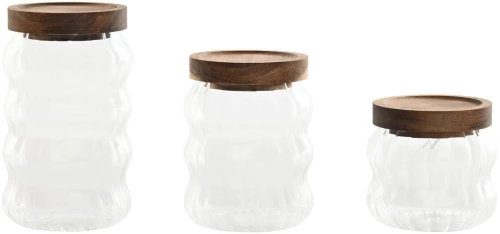 Σετ 3 Δοχεία Home ESPRIT Διαφανές Φυσικό 550 ml 750 ml 3 Τεμάχια