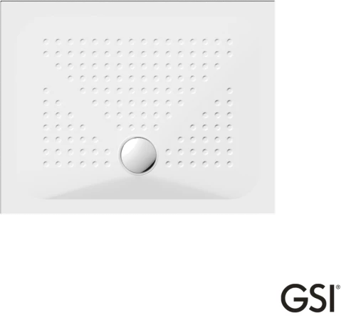 GSI Slim 470907 Ντουζιέρα παραλληλόγραμμη Φ90 με επίστρωση antislip 90x70cm