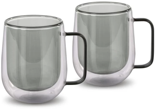 Σετ Ποτήρια Τσαγιού VASO Lamart LT9123 Γυάλινα με Διπλό Τοίχωμα 250ml Μαύρο 2 Τεμ