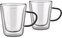 Σετ Ποτήρια Τσαγιού VASO Lamart LT9120 Γυάλινα με Διπλό Τοίχωμα 300ml Μαύρα 2 Τεμ