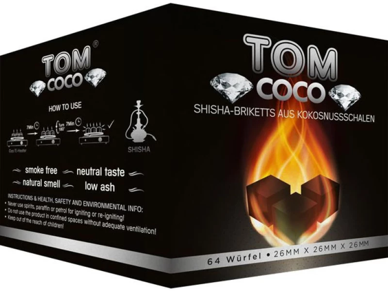 Καρβουνάκια για Ναργιλέ τετράγωνα Tom Coco Diamond (26mm) - 1Kg