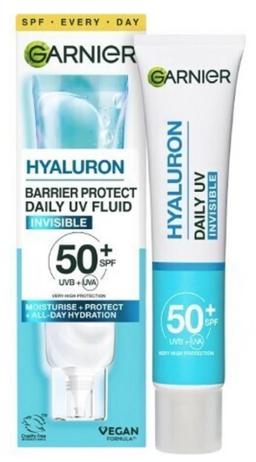 Garnier Hyaluron Barrier Protect Daily UV SPF50+ Invisible Fluid Κρέμα Προσώπου Mε Αντηλιακή Προστασία 40ml