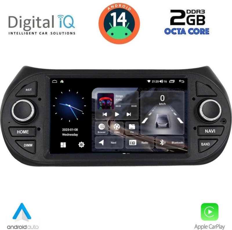DIGITAL IQ BLD 092_CPA (7" DECK) MULTIMEDIA for CT NEMO – FT FIORINO-QUBO – PG BIPPER mod. 2008>