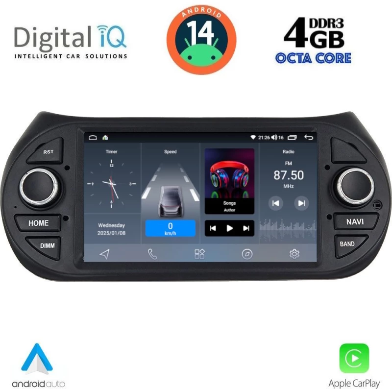 DIGITAL IQ BLD 092_CPA (7" DECK) MULTIMEDIA for CT NEMO – FT FIORINO-QUBO – PG BIPPER mod. 2008>