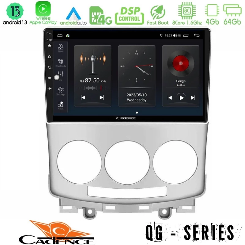 Cadence qg Series 8core Android13 4+64gb Mazda 5 2004-2010 Navigation Multimedia Tablet 9" u-qg-Mz0754