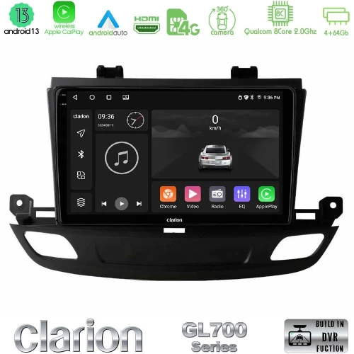 Clarion Gl700 Series 8core Android13 4+64gb Opel Insignia 2 2017-2020 Navigation Multimedia Tablet 9" με Carplay & Android Auto u-gl7-Op1402