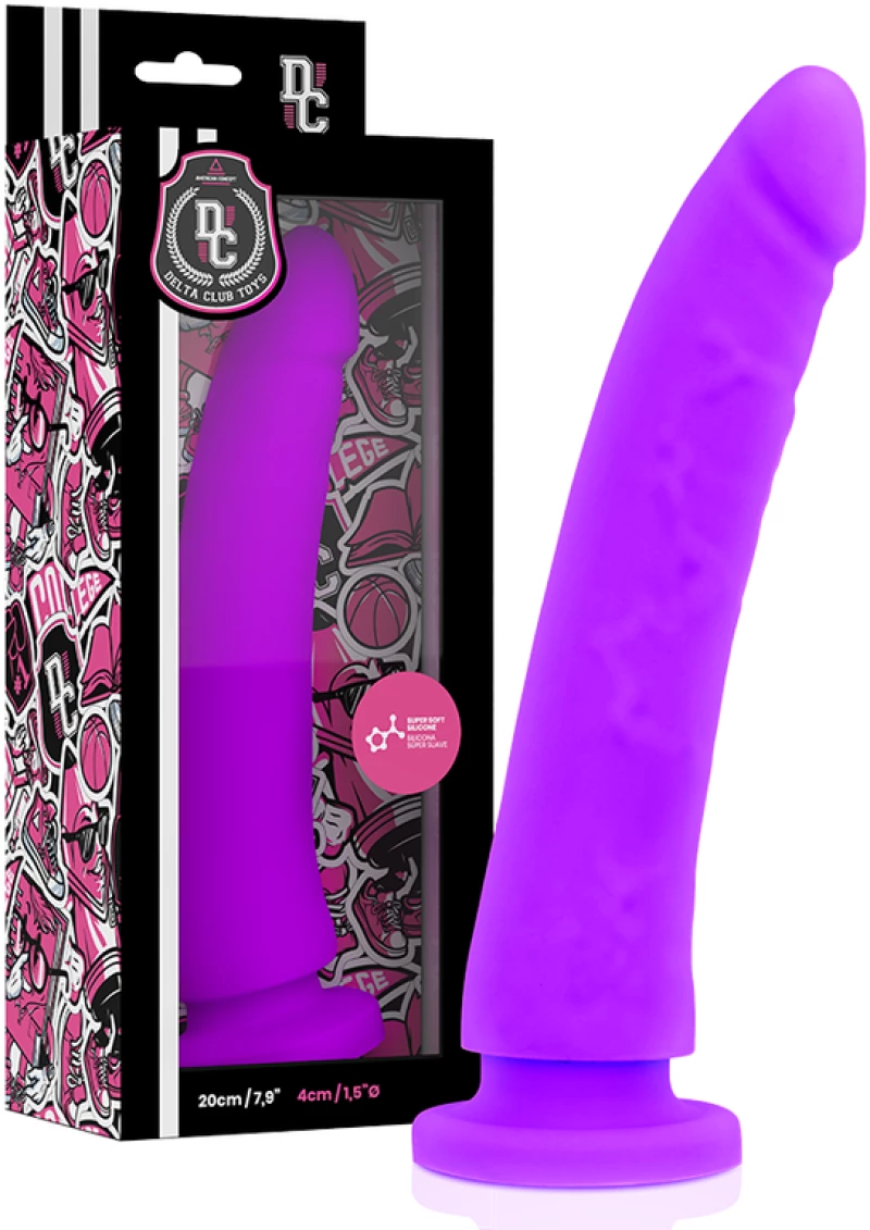 DELTA CLUB TOYS HARNESS & DONG PURPLE SILICONE 20x4cm