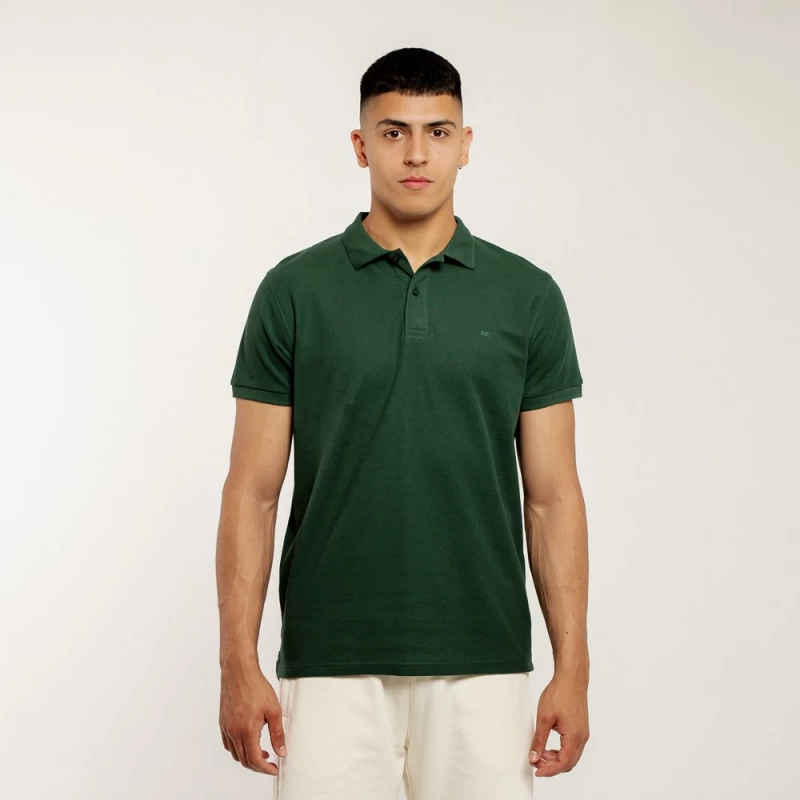 BE:NATION Essential Polo Piquet s/s Logo 05312508-7C BENATION ΠΡΑΣΙΝΟ