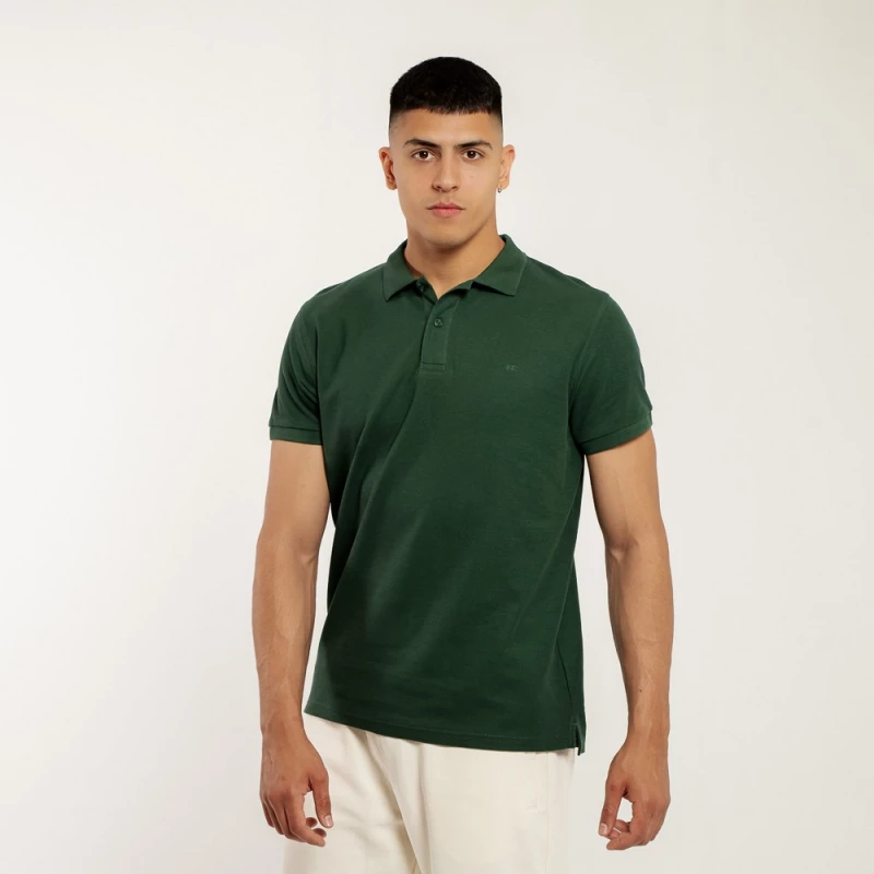 BE:NATION Essential Polo Piquet s/s Logo 05312508-7C BENATION ΠΡΑΣΙΝΟ