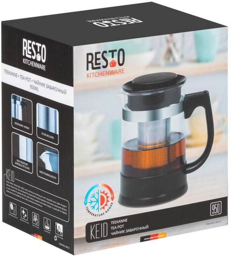 GLASS TEAPOT 950ML/90512 RESTO