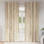 vidaXL Velvet Κουρτίνες Κρεμ Πολυεστέρας 140 x 225 εκ Μοντέρνες