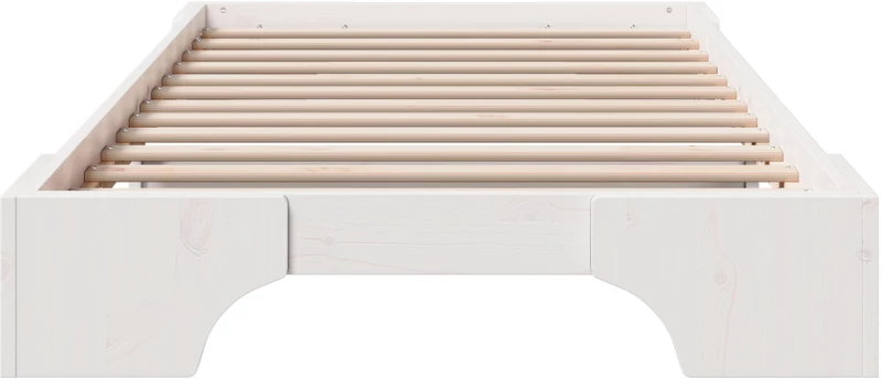 vidaXL Κρεβάτι Λευκό Μασίφ ξύλο 100 x 200 εκ Ανθεκτικό