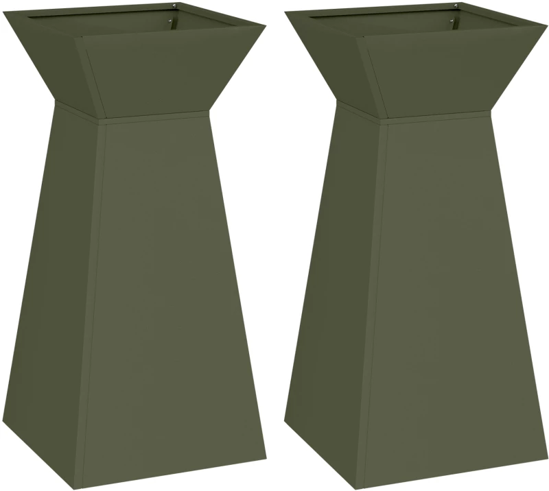 vidaXL Σετ Βάσης Φυτών Ελιά Μέταλλο 35 x 35 x 73 εκ. Διακοσμητικά Ένθετα