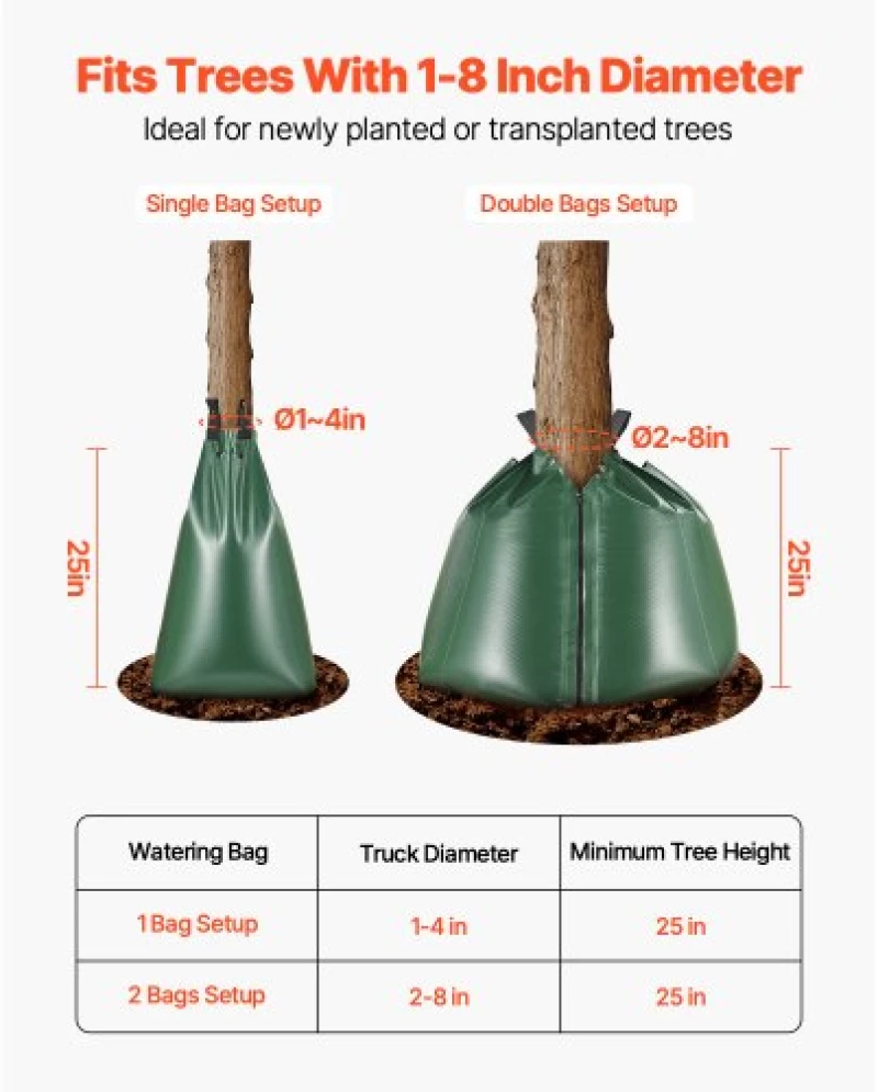 VEVOR Tree Watering Bag 3 Packs 20 Gallons Slow Release Tree Water Bag Durable