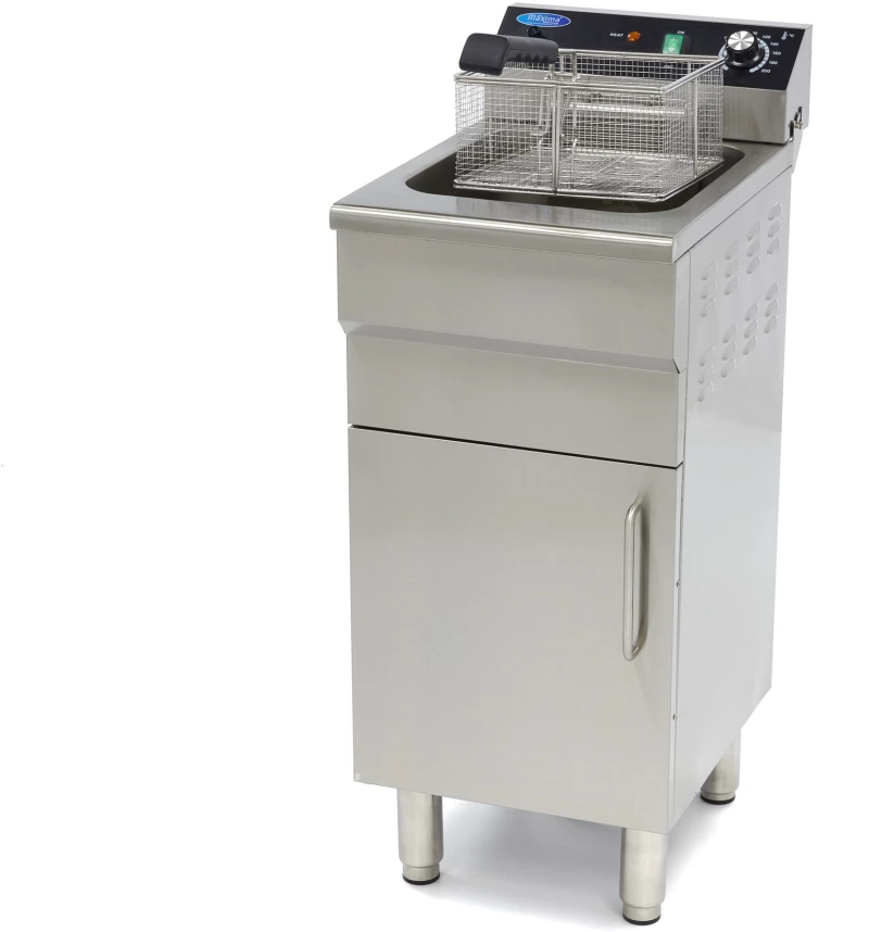 Deep Fryer - 16L - 1 Basket - with Drain Tap and Stand - 400V