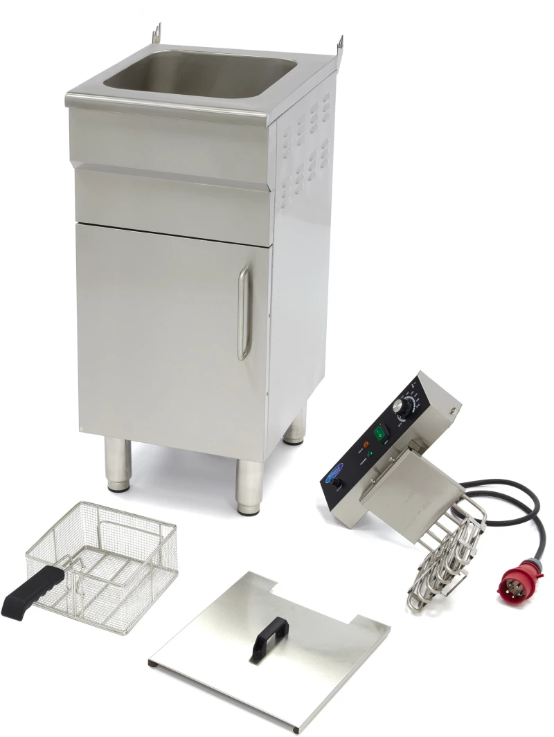 Deep Fryer - 16L - 1 Basket - with Drain Tap and Stand - 400V