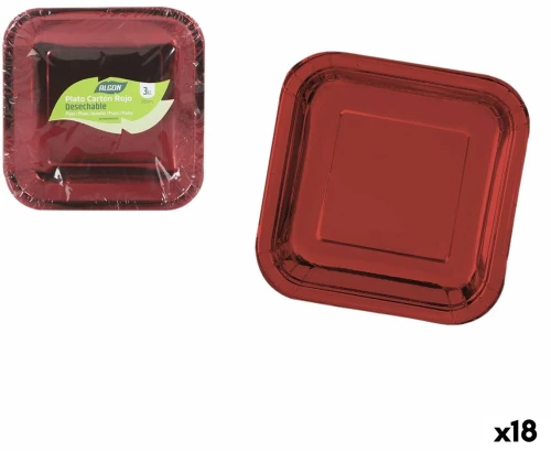 Σετ πιάτων Algon Κόκκινο 26 cm 3 Τεμάχια (x18)