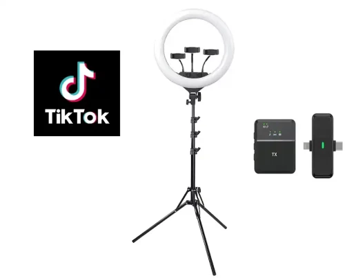 Selfie Ring Light LED (200349)+Ασύρματο Πυκνωτικό Μικρόφωνο
