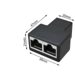 Ethernet Splitter RJ45 (F) σε 2x RJ45 (F) Μαύρο