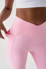 Γυναικείο Αθλητικό Κολάν Με V Waist Ανοιχτό Ροζ