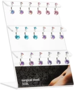 Σκουλαρίκι αφαλού Stainless Steel Zircon χρώμα