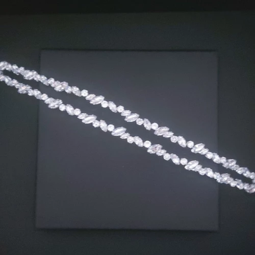 Νυφικό headpiece με διπλή σειρά Zircon 32 cm